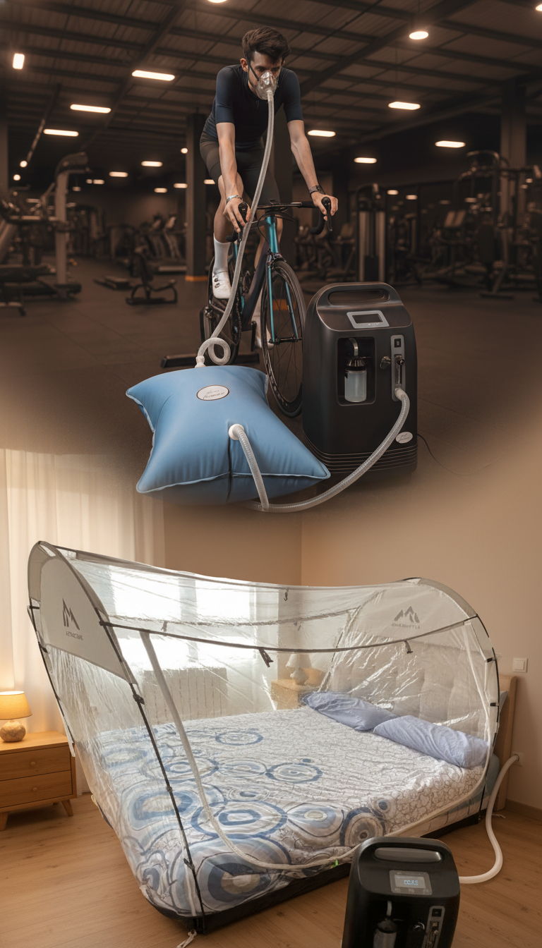 TA Höhentraining — Radfahrer und Hypoxiezelt